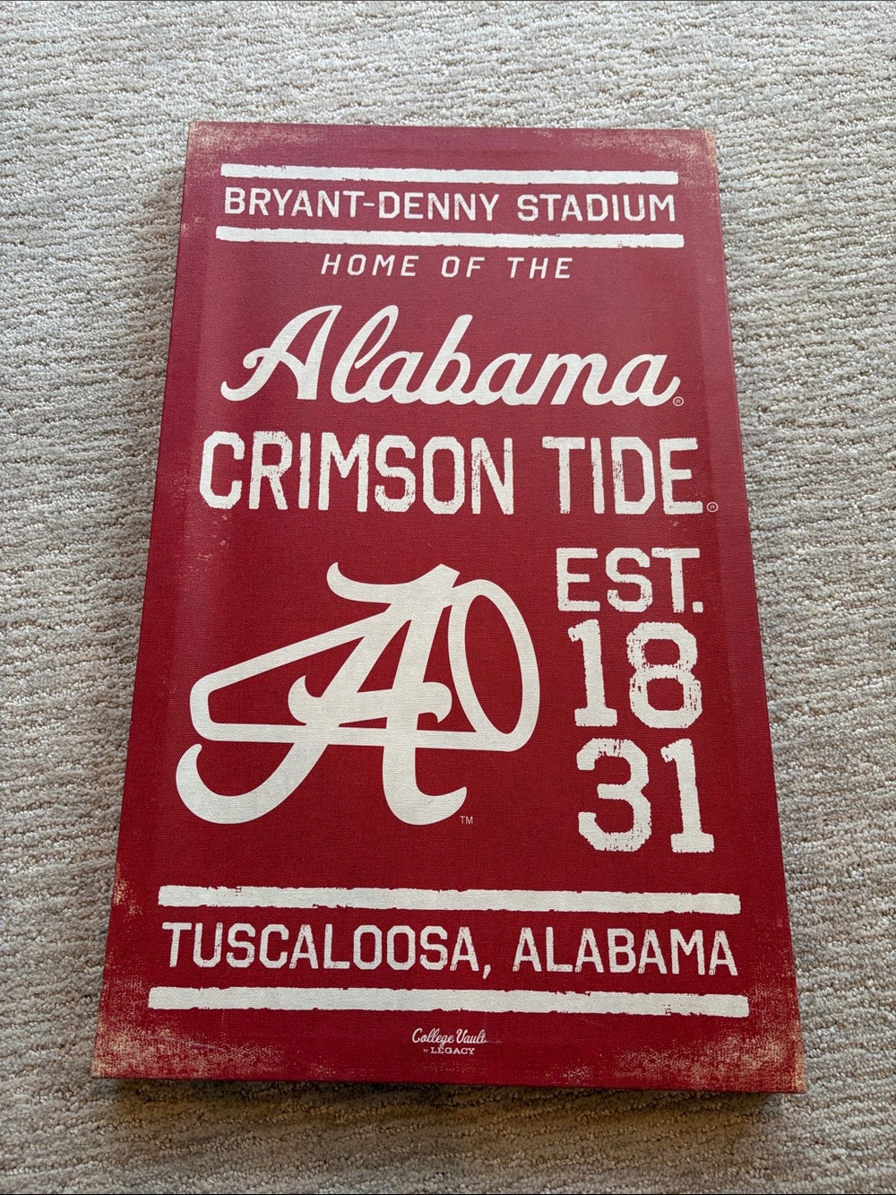 Alabama Crimson Tide Wall Sign - Crimson & White